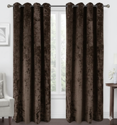 brown blackout curtains set of 2 hanging on window in modern room