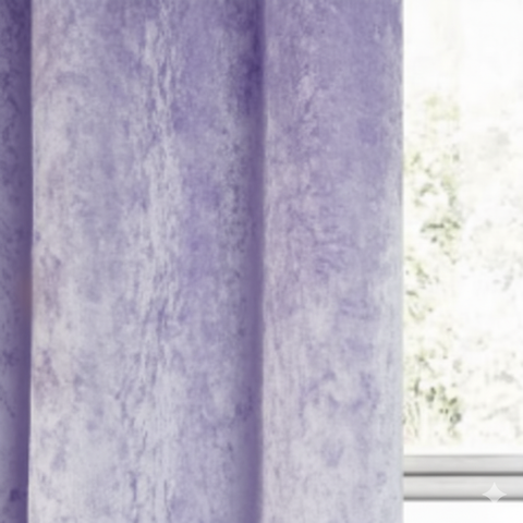 Close-up of purple blackout curtain fabric showing thick texture
