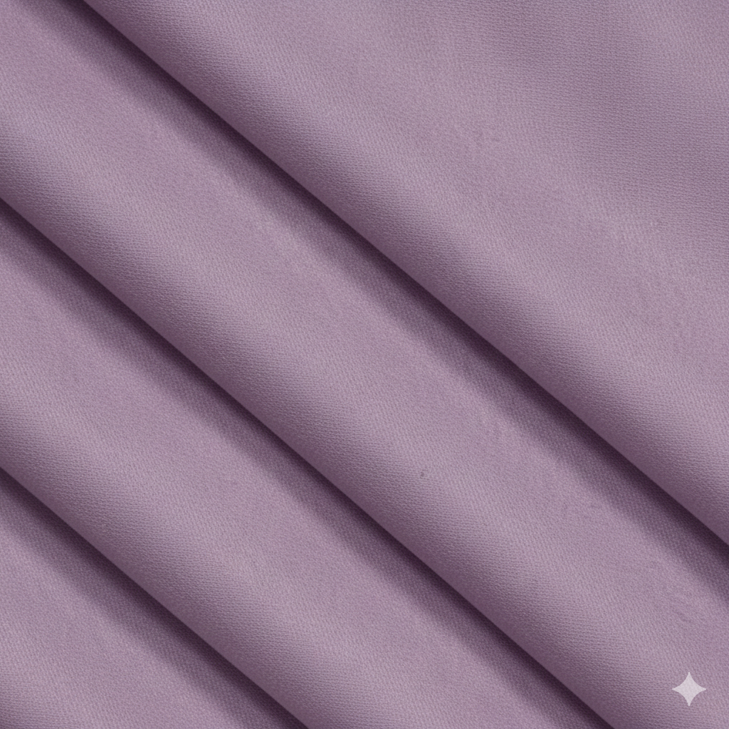 Close-up of Purple semi-blackout curtain fabric showing soft texture