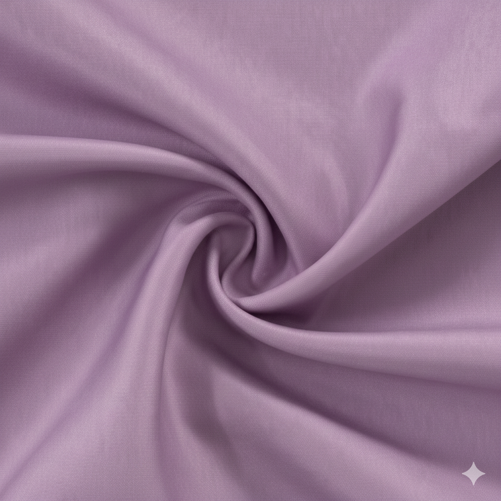 Purple semi-blackout curtain fabric with smooth texture and elegant drape