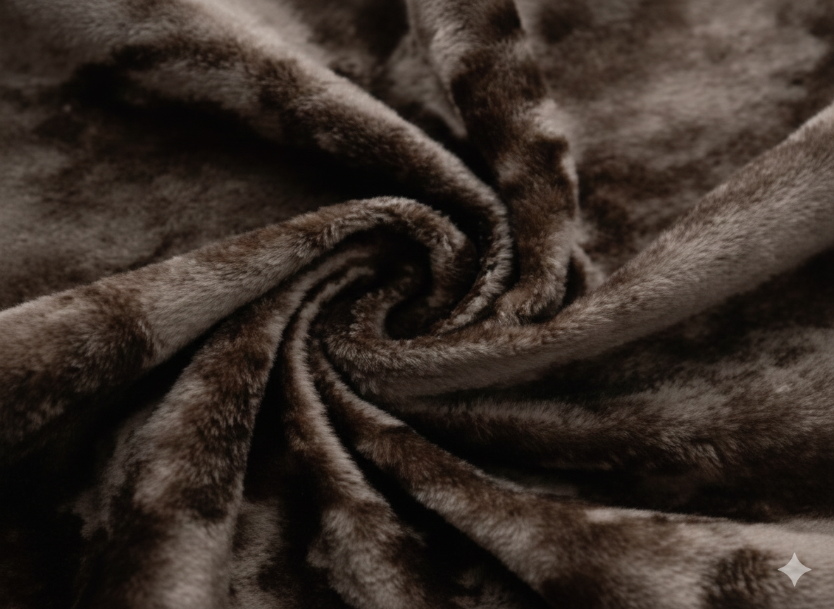 brown blackout curtain fabric with smooth texture and elegant drape