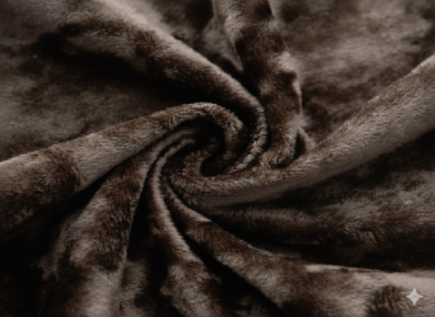 brown blackout curtain fabric with smooth texture and elegant drape