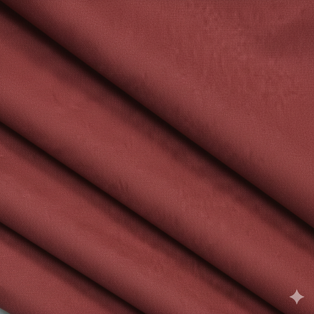 Close-up of Red semi-blackout curtain fabric showing soft texture