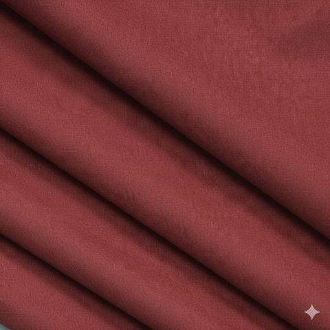 Close-up of Red semi-blackout curtain fabric showing soft texture
