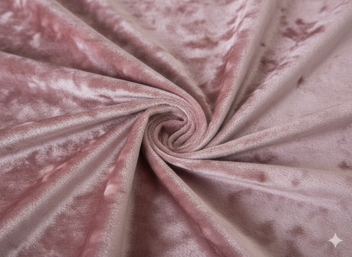 Rose Gold blackout curtain fabric with smooth texture and elegant drape