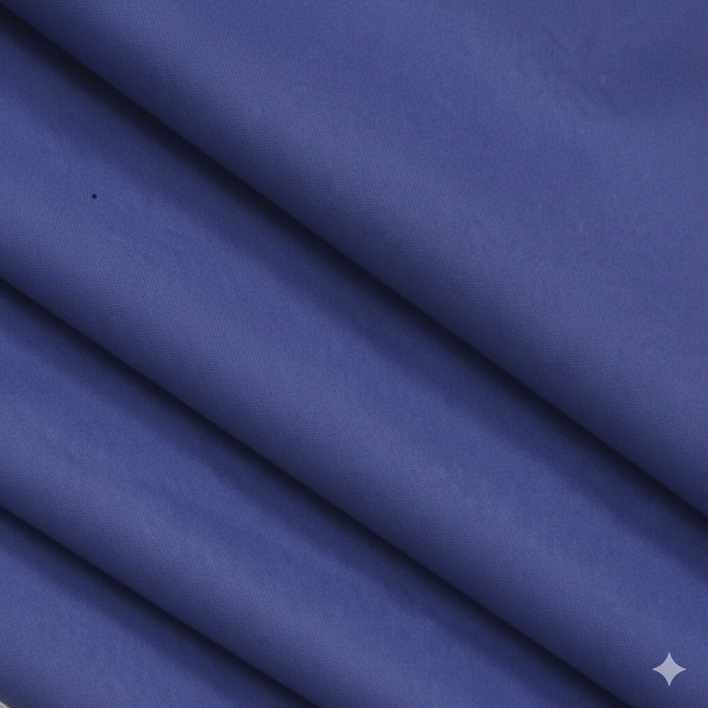Close-up of Navy semi-blackout curtain fabric showing soft texture