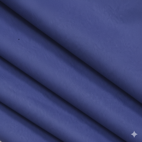 Close-up of Navy semi-blackout curtain fabric showing soft texture