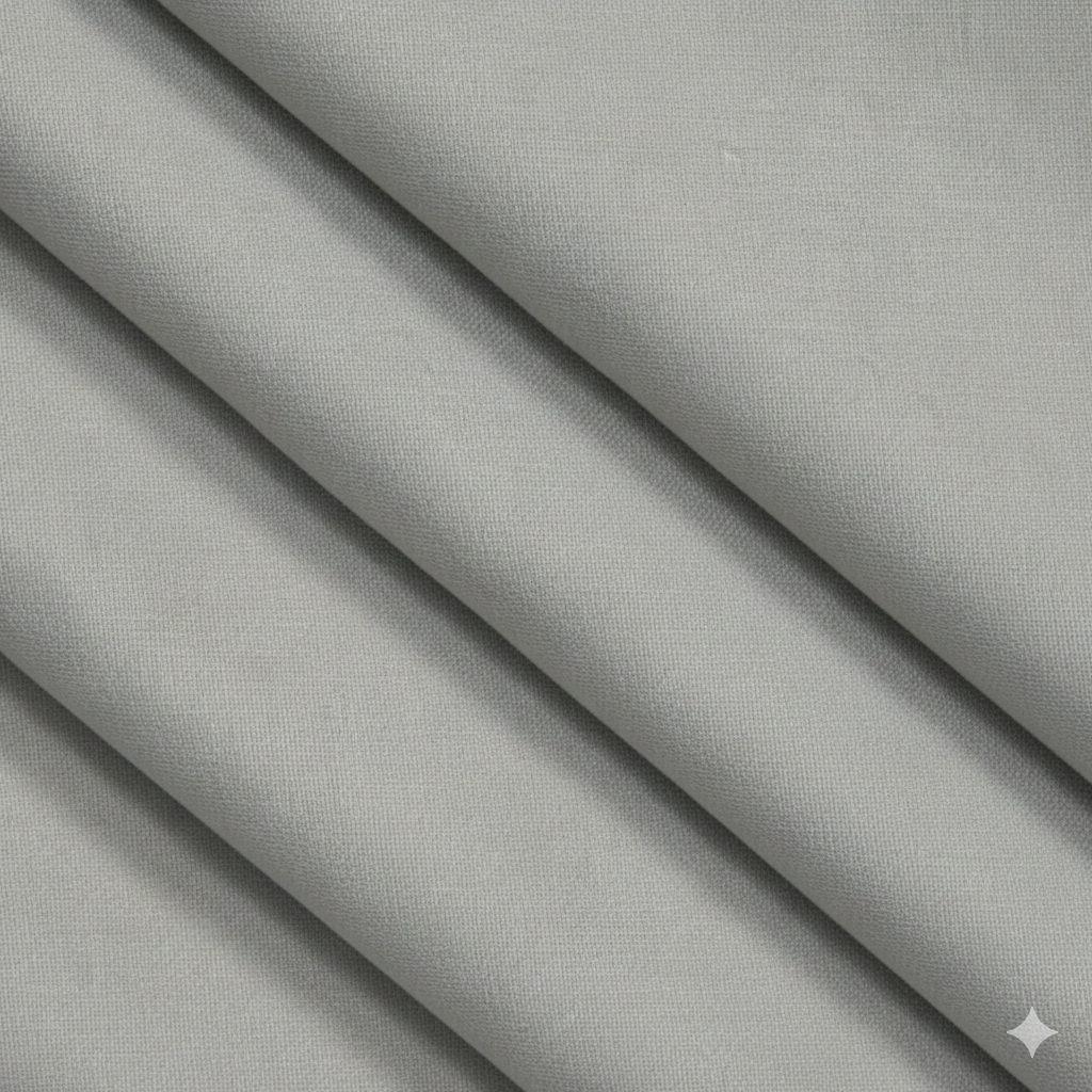 Close-up of Grey semi-blackout curtain fabric showing soft texture