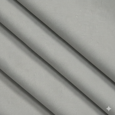 Close-up of Grey semi-blackout curtain fabric showing soft texture