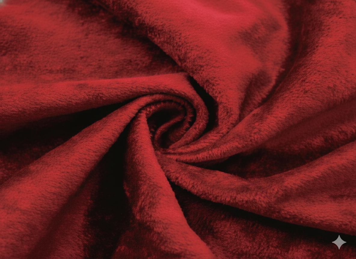 red blackout curtain fabric with smooth texture and elegant drape